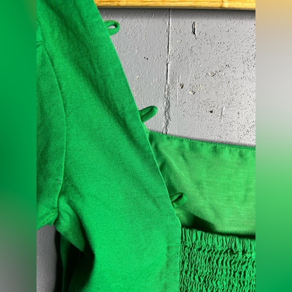 Altar’d State Linen Blend Puff Sleeve mini Dress.  Size Small - Picture 5 of 9